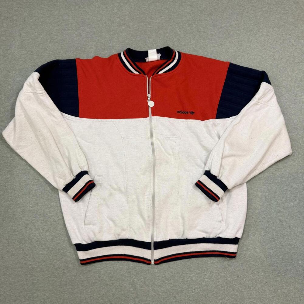 80s Vintage ADIDAS Trefoil Track Jacket‎ Mens Medium Colorblock Retro Sportswear